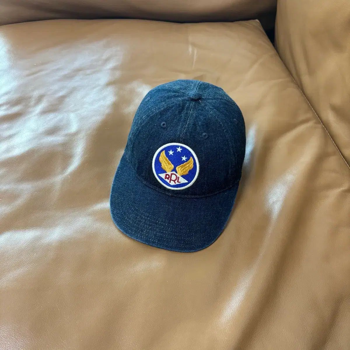 RRL ダブルアールエル Ralph Lauren ラルフローレン ポロ ウィングロゴ 6パネル ベースボールキャップ 帽子 デニム