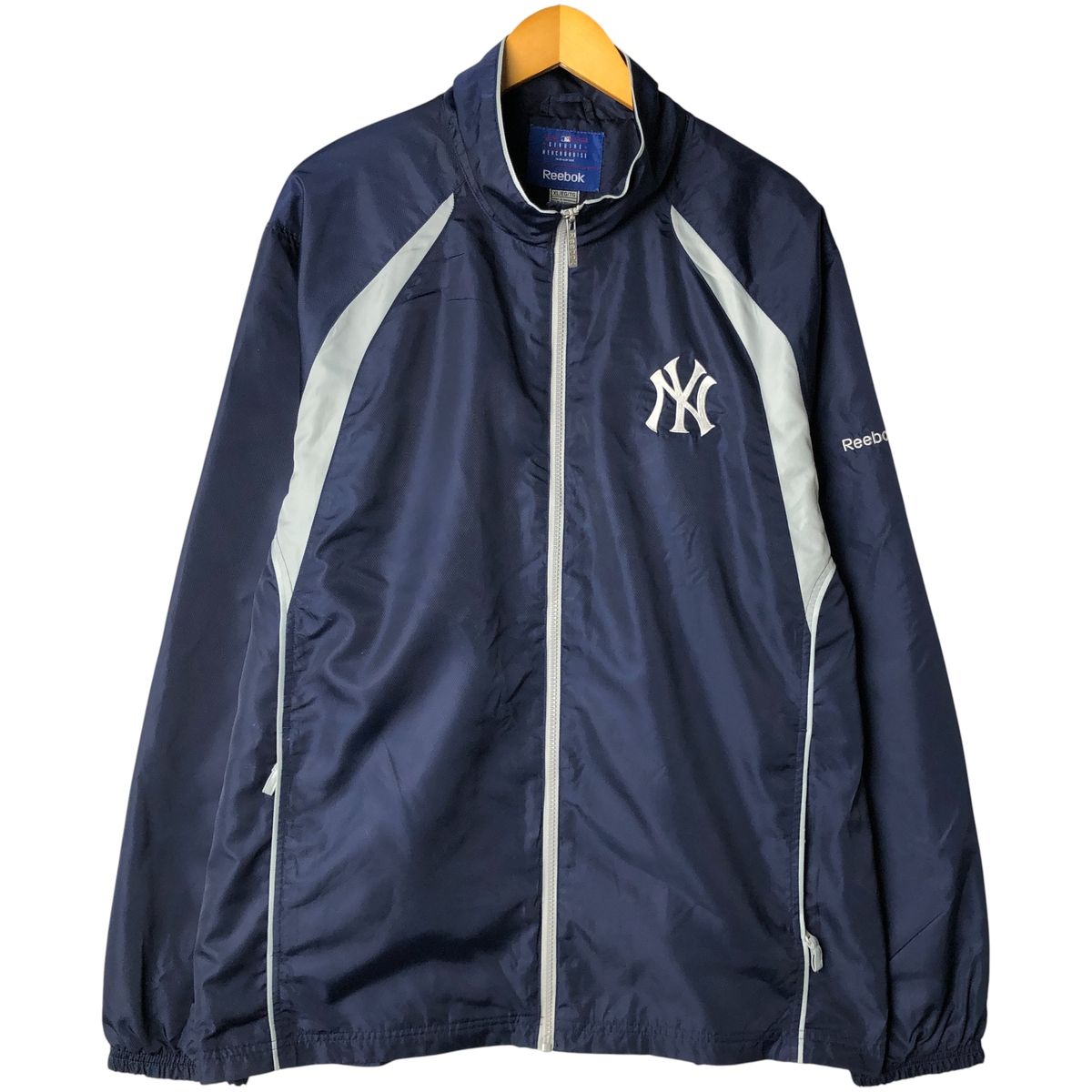古着 リーボック Reebok MLB YORK YANKEES ニューヨークヤンキース ウインドブレーカー メンズXXL相当|eaa 606925