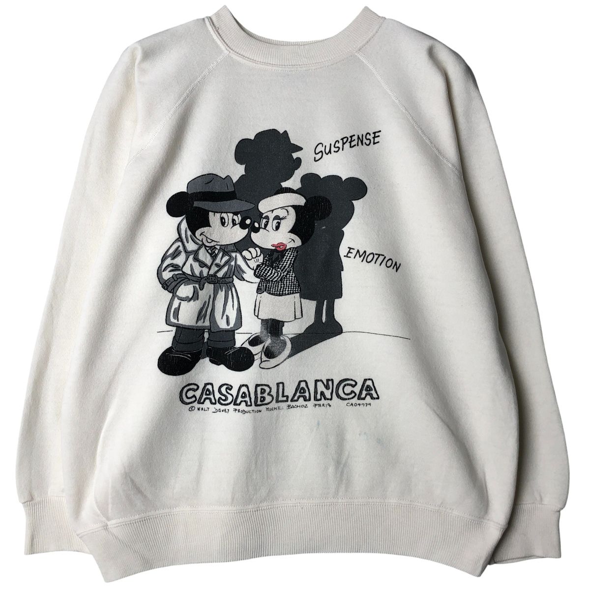 古着 80年代 ヘインズ Hanes 青タグ MICKEY MOUSE ミッキーマウス MINNIE ミニーマウス キャラクタースウェットシャツ|eaa 607119