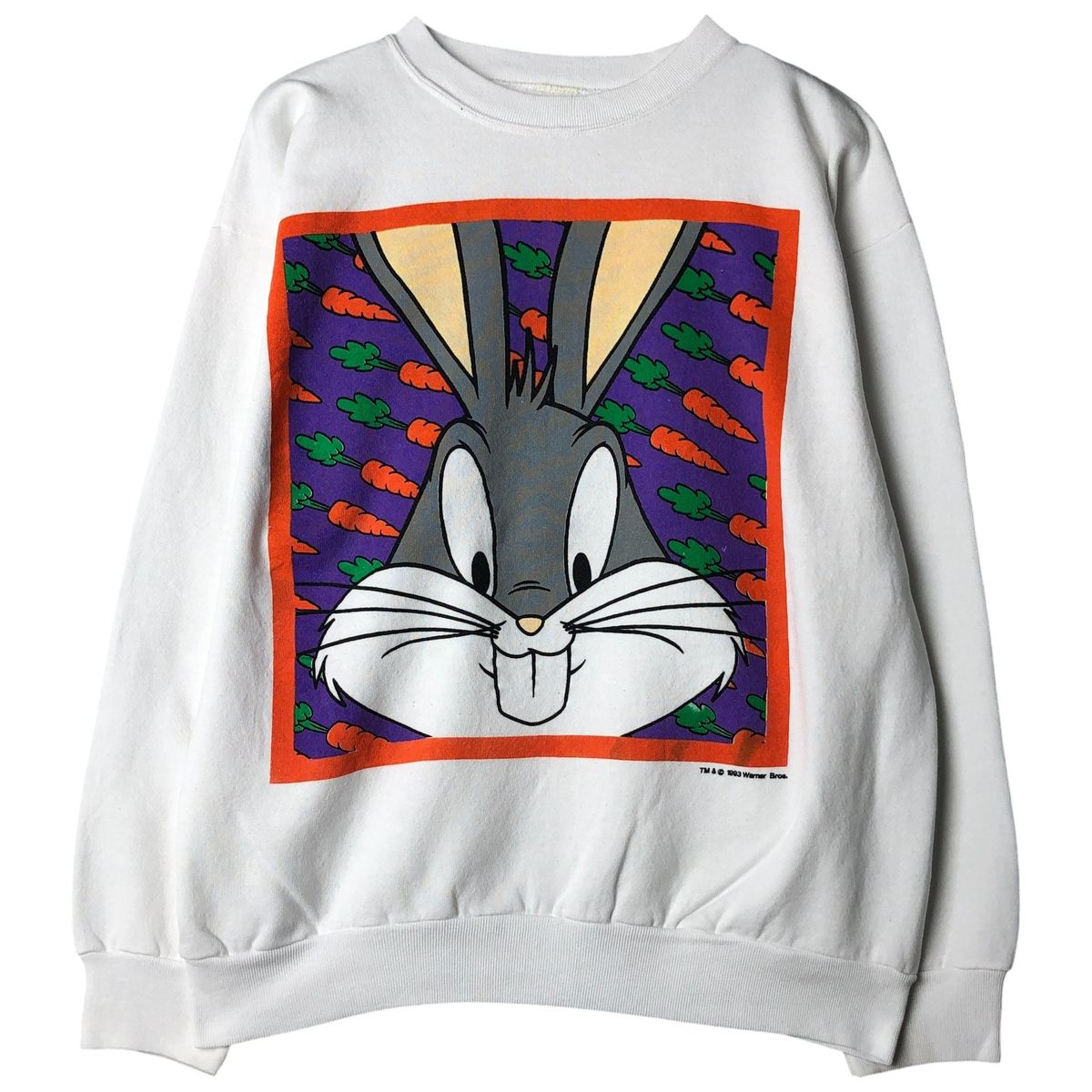 古着 90年代 LOONEY TUNES ルーニーテューンズ バッグスバニー キャラクタースウェットシャツ トレーナー メンズL相当|eaa 607110