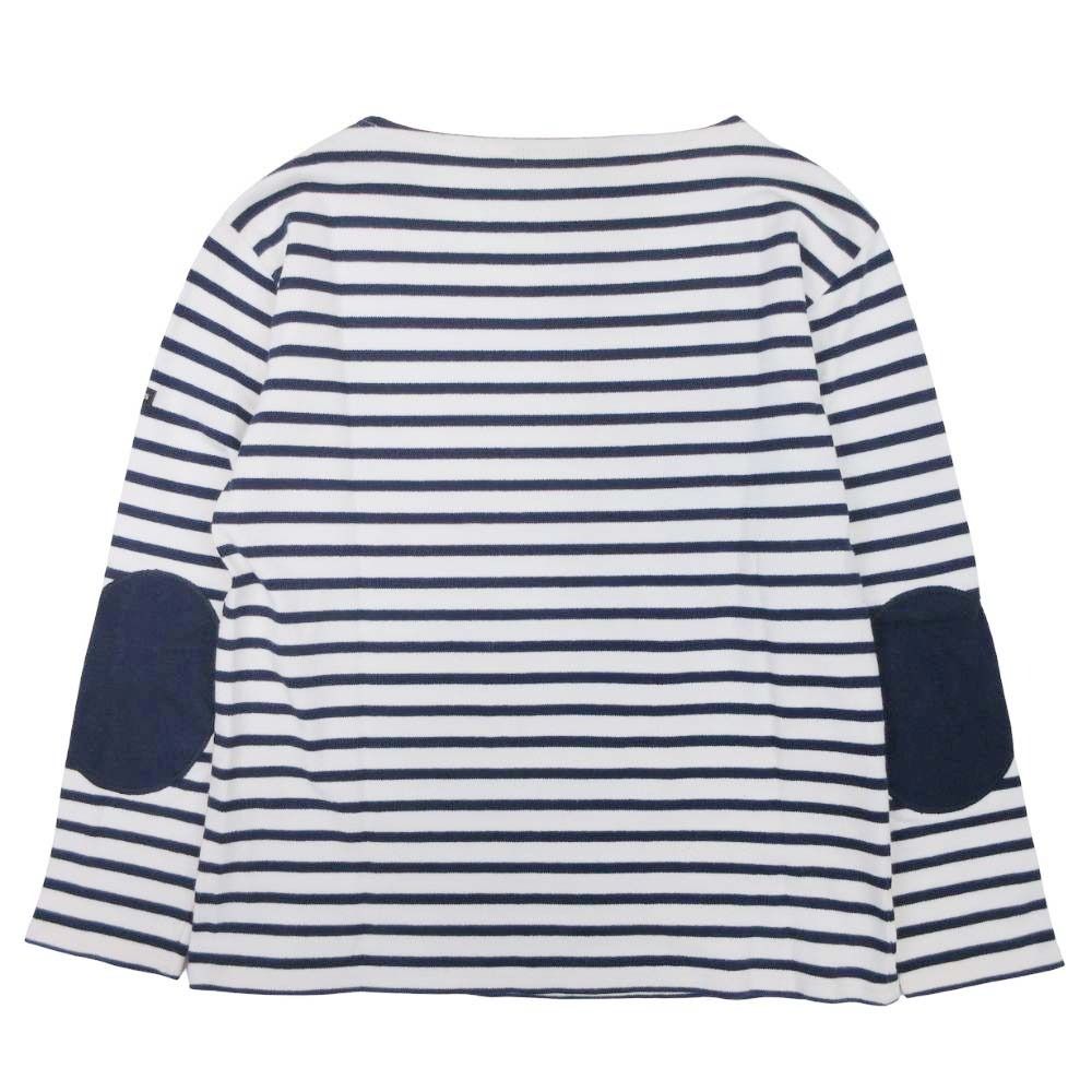 ①タグ付き未使用　セントジェームス　肘ボーダーパッチカットソー SAINT JAMES(セントジェームス) ひじパッチボーダーカットソー ECRU