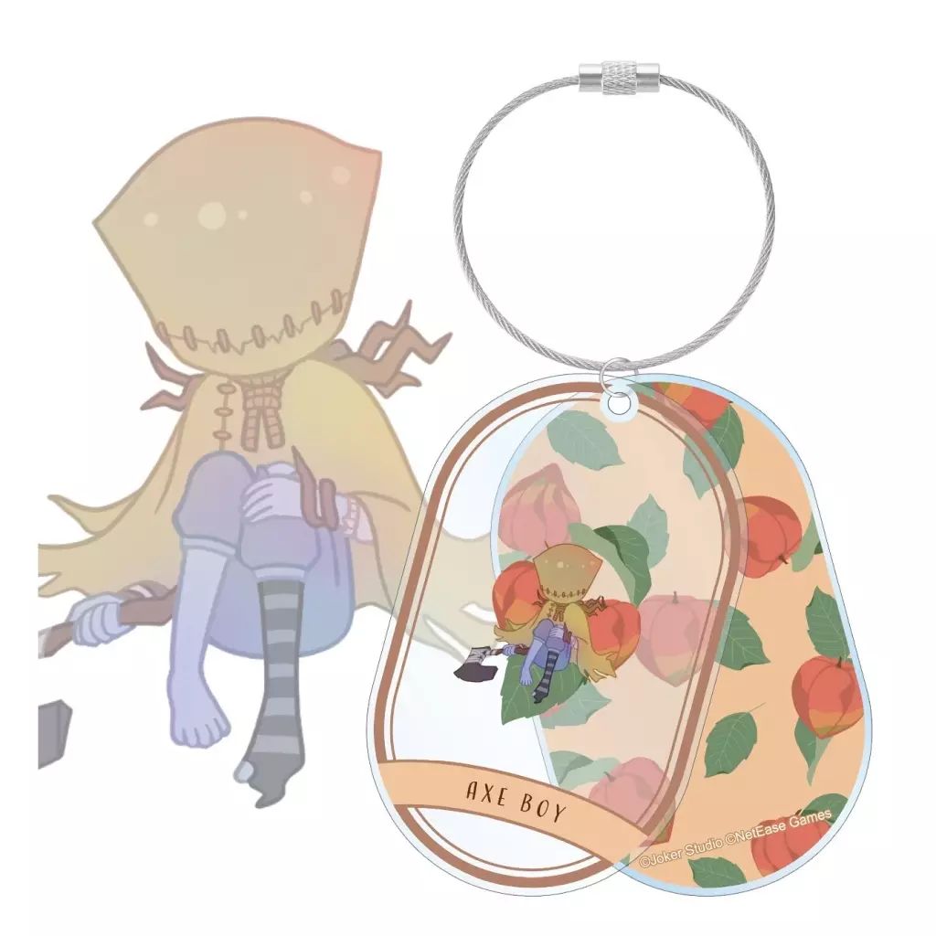 新品】キーホルダー 泣き虫(ロビー・ホワイト) Botania 2連ワイヤーBIG