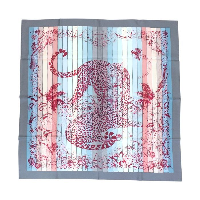 エルメス HERMES スカーフ カレ 90 シルク 100% JUNGLE LOVE RAINBOW