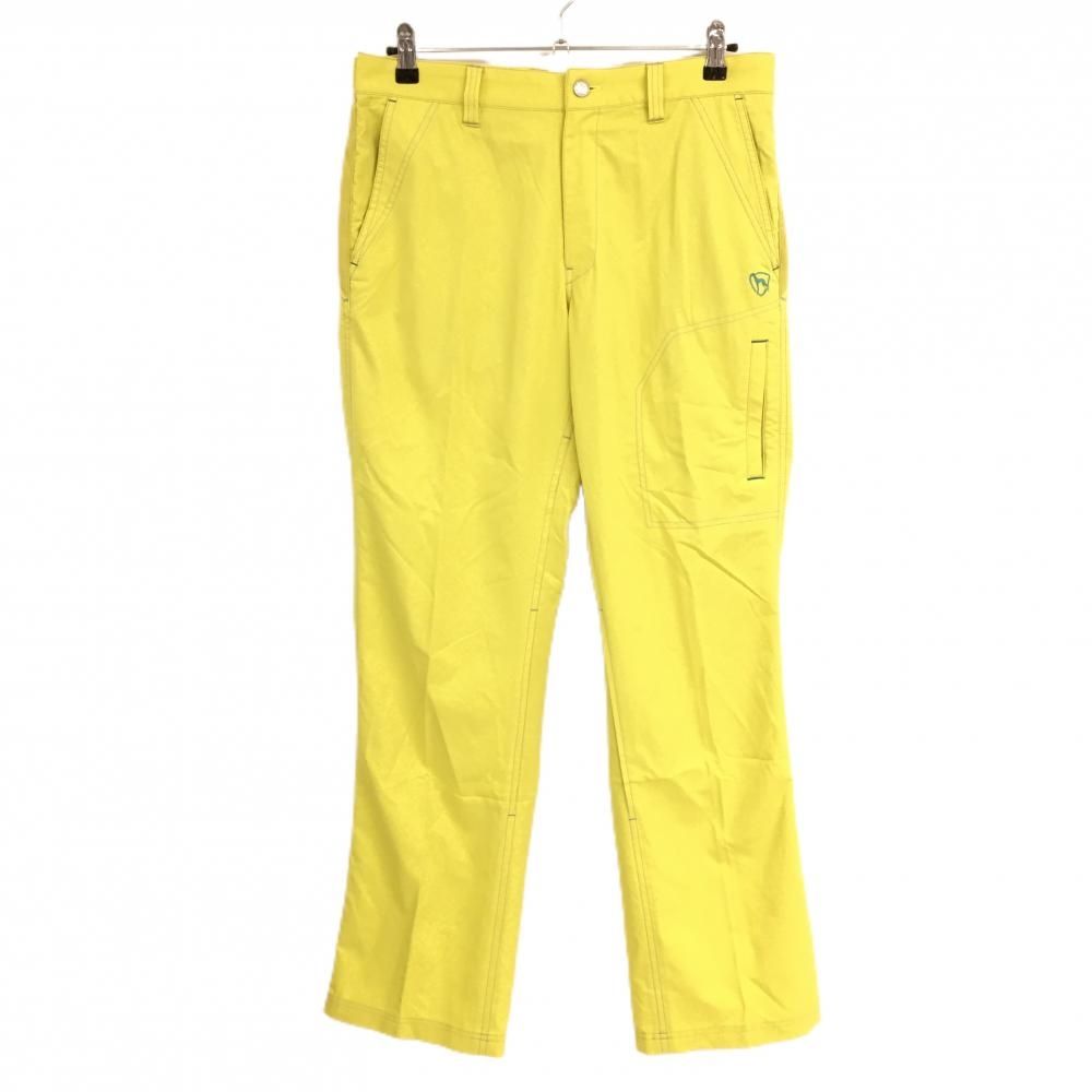 アダバット パンツ イエロー×グレーステッチ ロゴ刺しゅう メンズ 50