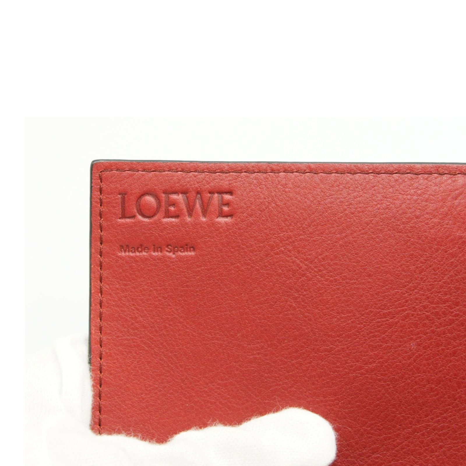 LOEWE ネイビー レッド 長財布 チェーンウォレット ロエベ ネイビー 長財布 チェーンウォレット レッド レザー アナグラム