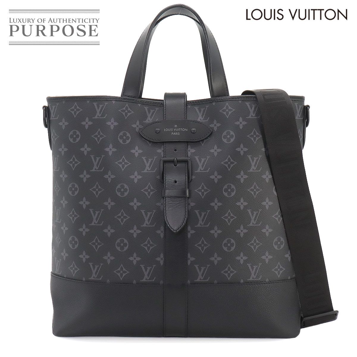 ルイ ヴィトン LOUIS VUITTON モノグラム エクリプス ソミュール 2 way トート ショルダー バッグ ブラック M 45914
