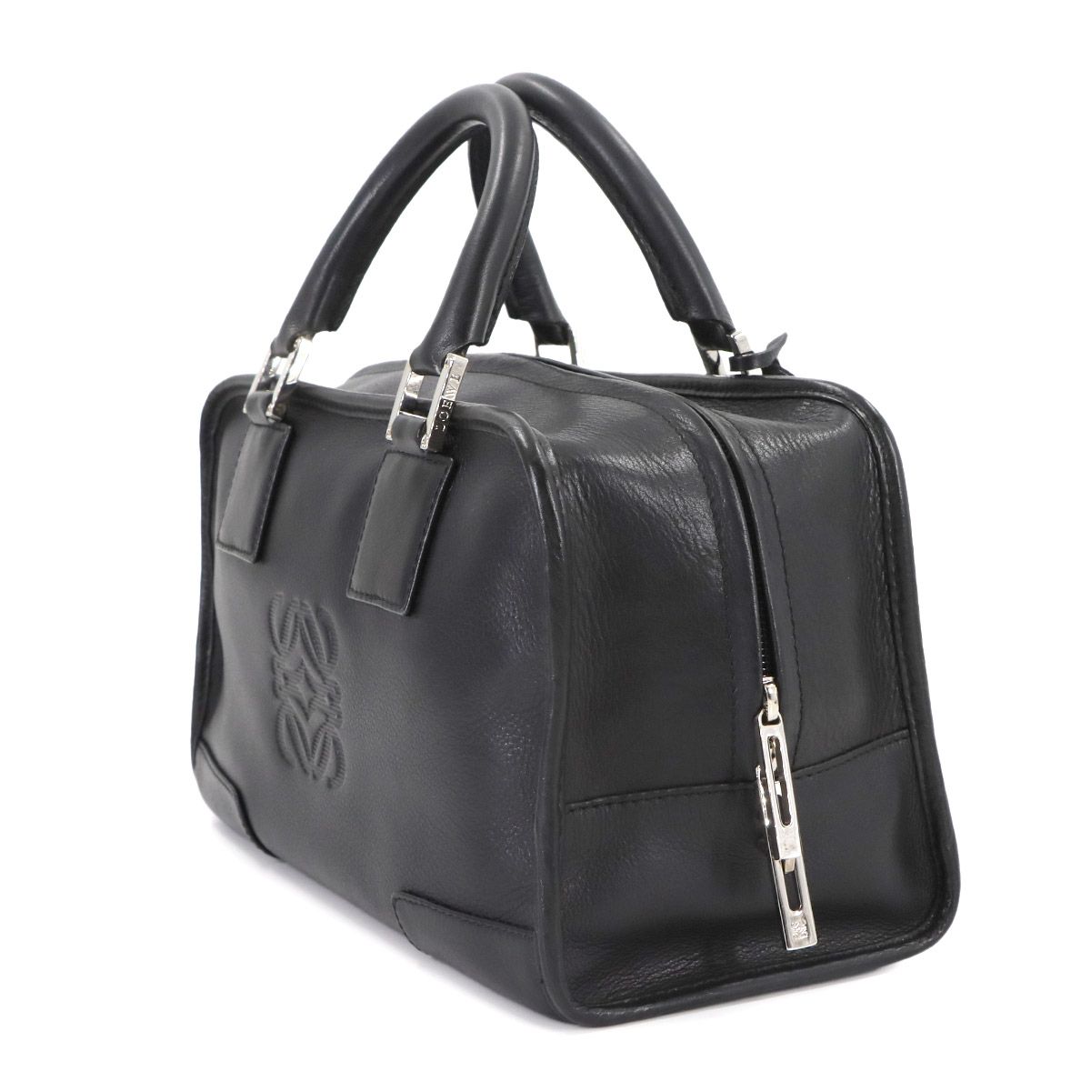 美品 ロエベ LOEWE アマソナ 28 ハンド バッグ レザー ブラック 311.62