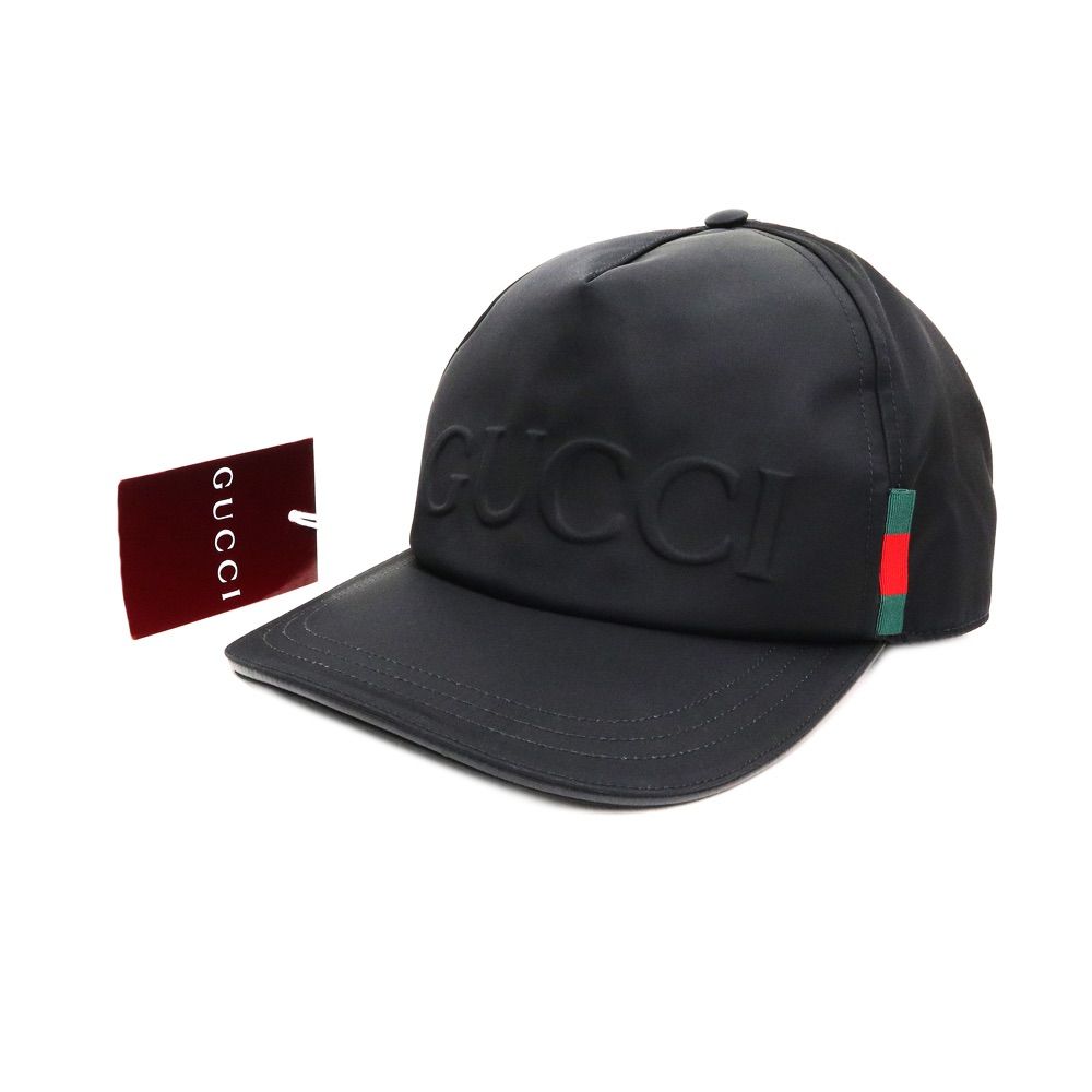 国内正規品・新品】グッチ GUCCI キャップ 帽子 ナイロン ブラック 黒