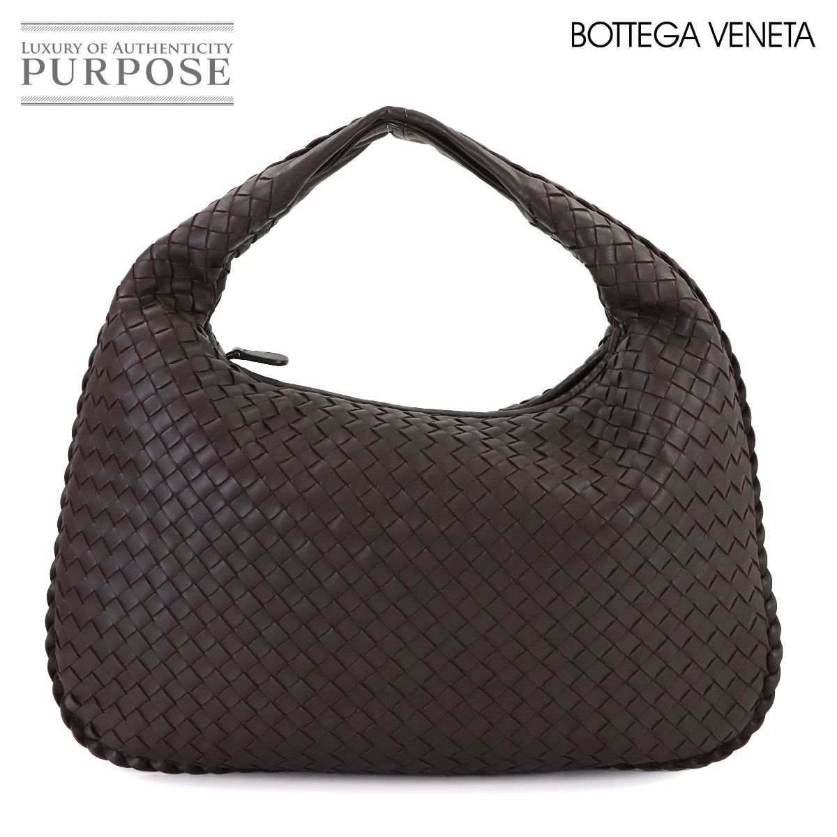 ♥ 展示品 ボッテガ ヴェネタ BOTTEGA VENETA イントレチャート ワンショルダー バッグ レザー ダークブラウン