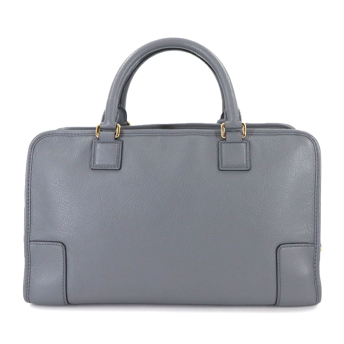 ロエベ LOEWE アマソナ 36 ハンド バッグ レザー グレー ゴールド 金具 