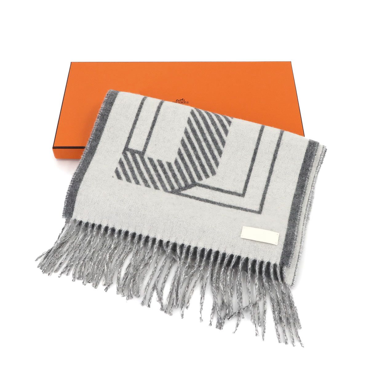 未使用 展示品 エルメス HERMES レトル オ カレ マフラー カシミヤ 100