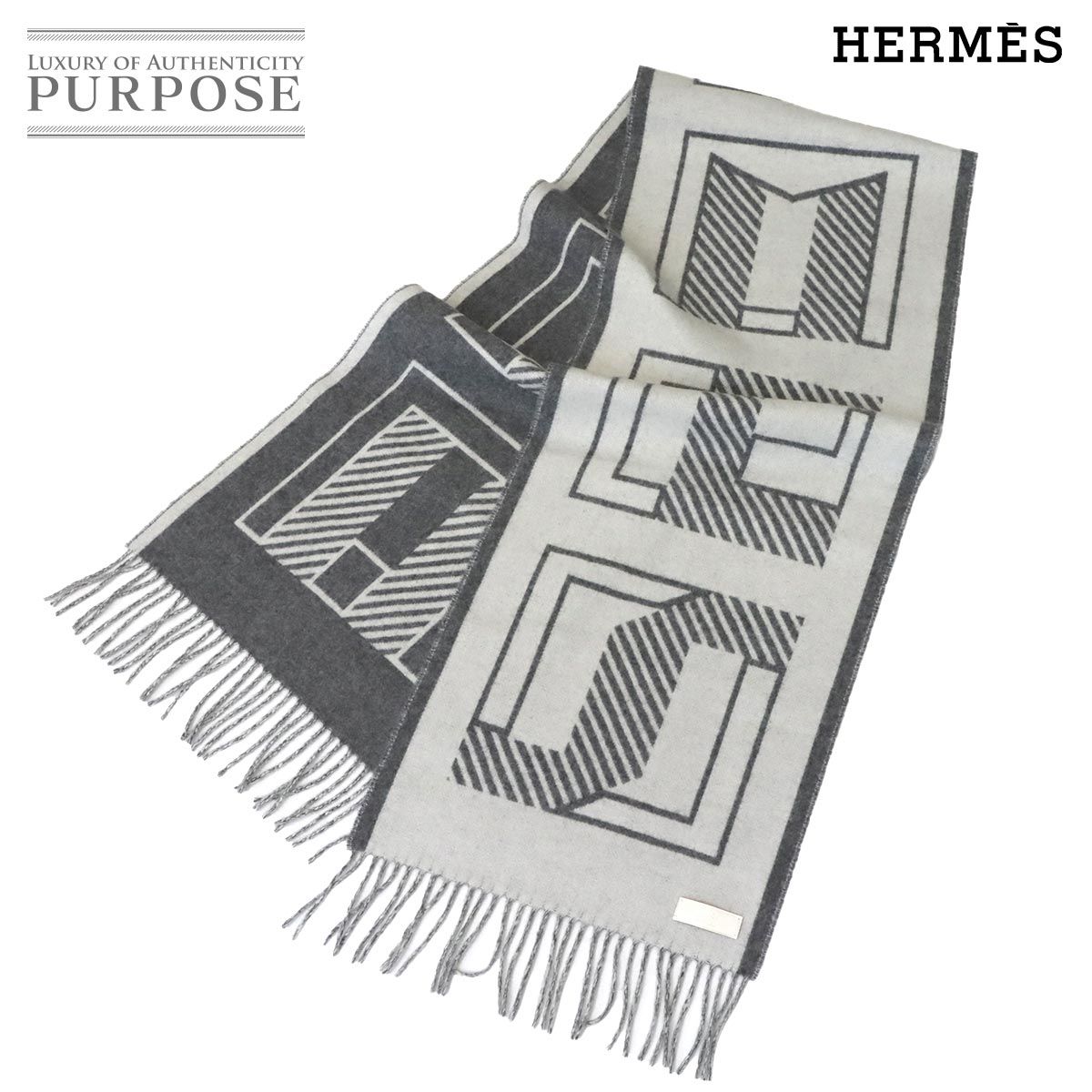 未使用 展示品 エルメス HERMES レトル オ カレ マフラー カシミヤ 100