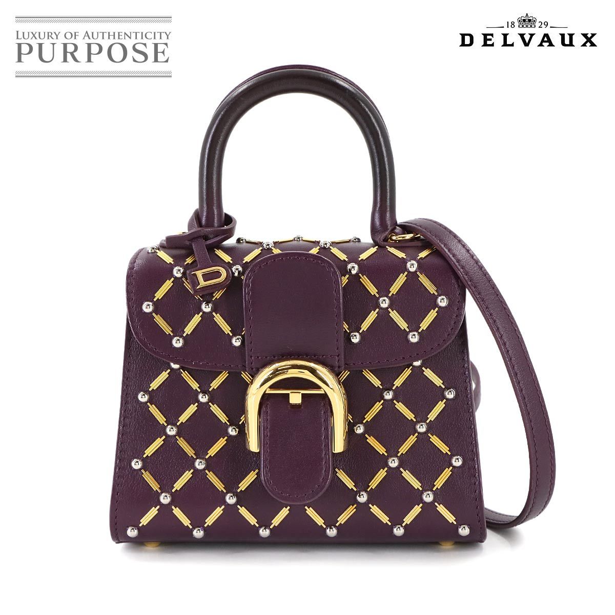♥ 展示品 デルヴォー DELVAUX ブリヨン マイクロ 2 way ハンド ショルダー バッグ レザー ボルドー クイーン オブ デザイア