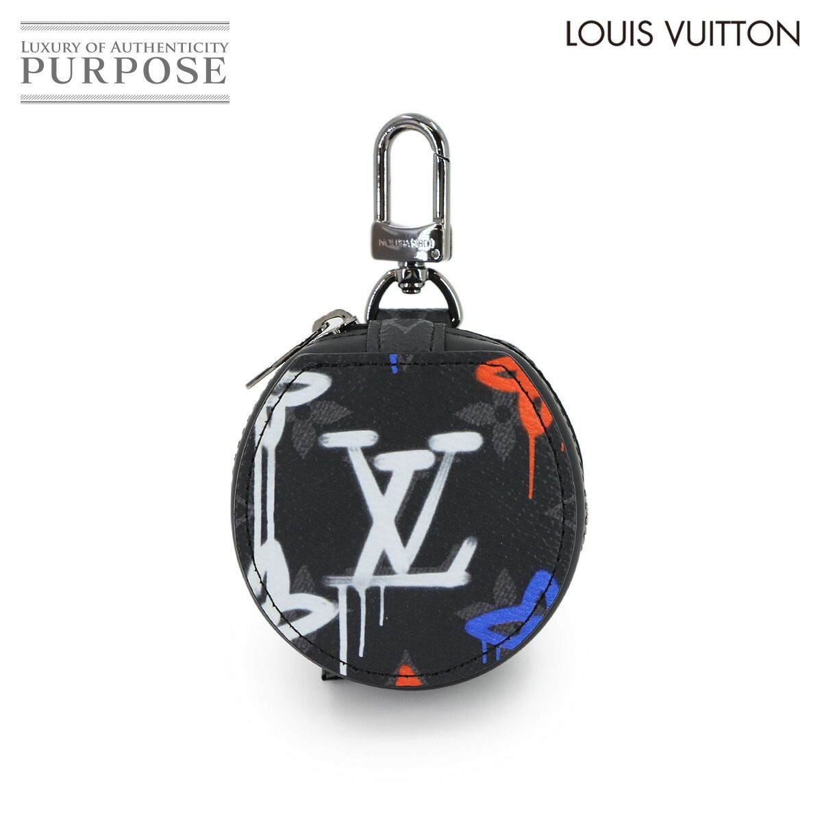 ♥ 展示品 ルイ ヴィトン LOUIS VUITTON モノグラム エクリプス エテュイ イヤホン エアポッズ ケース ブラック GI 0844
