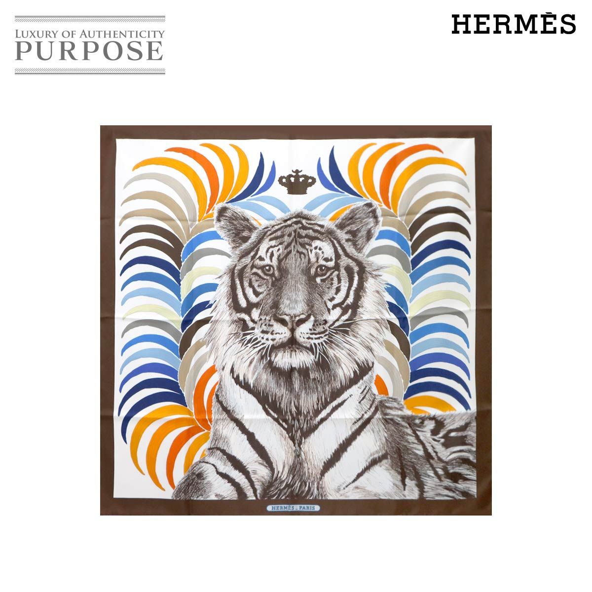 未使用 展示品 エルメス HERMES カレ 90 大判 スカーフ Tigre Royal