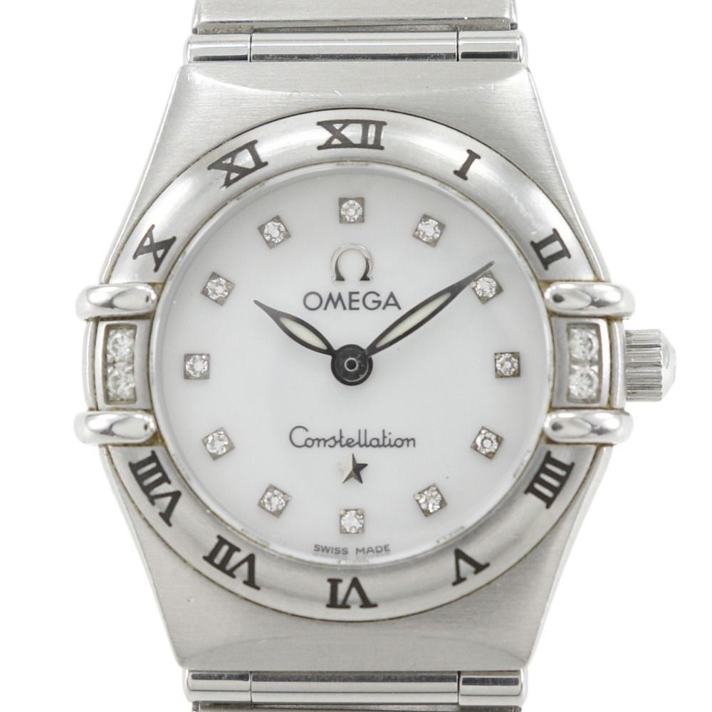OMEGA オメガ コンステレーション ミニ cal.1456 1567.76 ステンレススチール×ダイヤモンド クオーツ アナログ表示 レディース ホワイト文字盤 腕時計