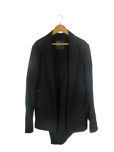 【中古】ワイズ Y's テーラード ジャケット 長袖 無地 ウール混 無地 サイズ3 黒 QQQ メンズ ワイズ Y's テーラード ジャケット 長袖 無地 ウール混 無地 サイズ3