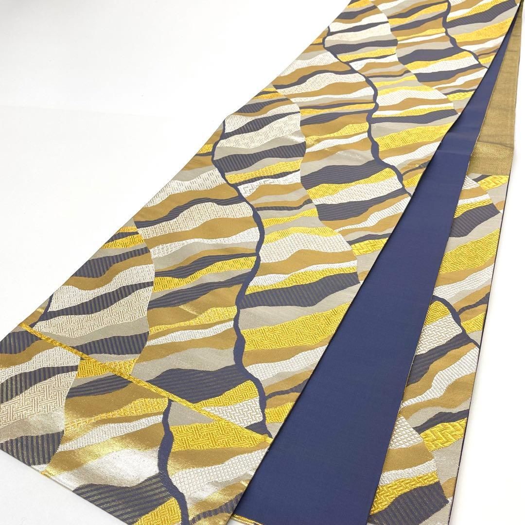 着物と帯 時流 F 241071◆正絹 袋帯◆♥品 抽象柄 ゴールド