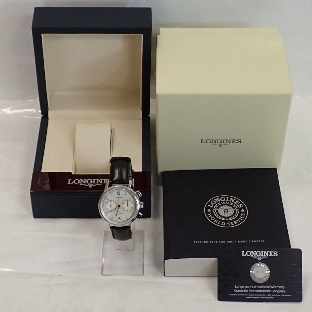 Th 667921 ロンジン 腕時計 ヘリテージ クロノグラフ 1940 L 2.814.4 自動巻き SS 革ベルト メンズ LONGINES