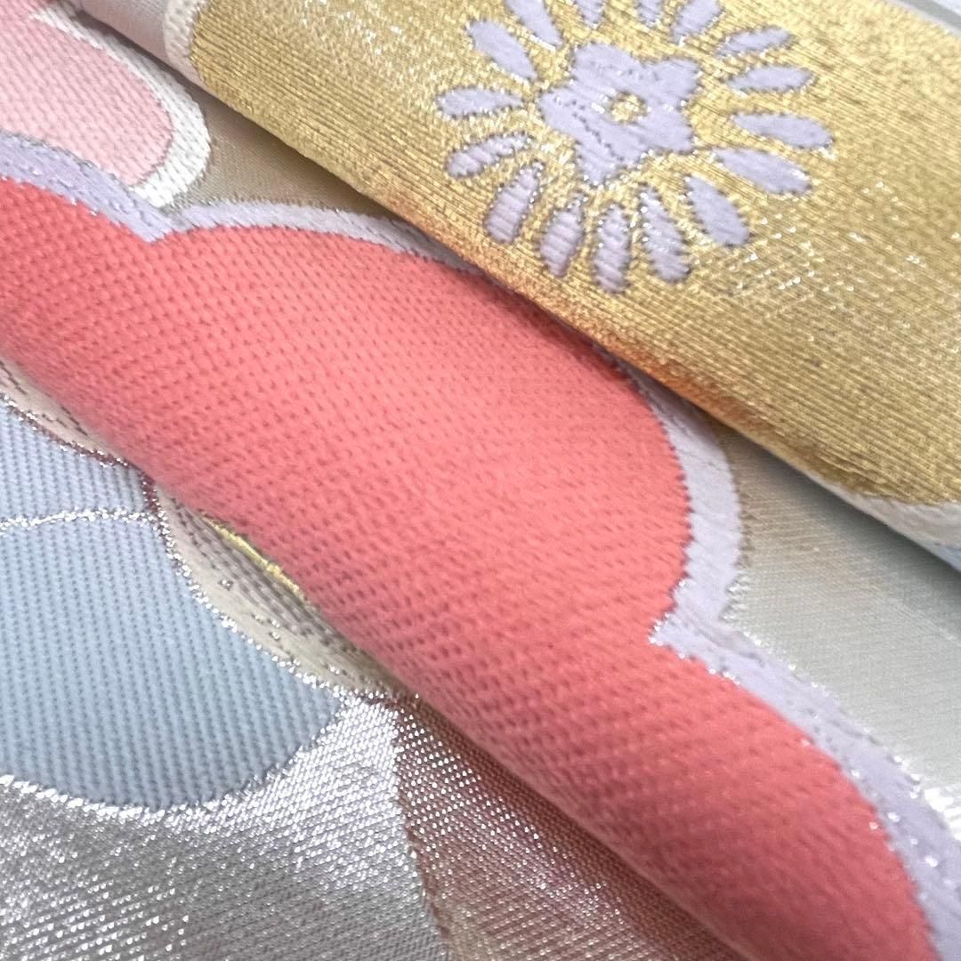 袋帯◆椿 シルバー