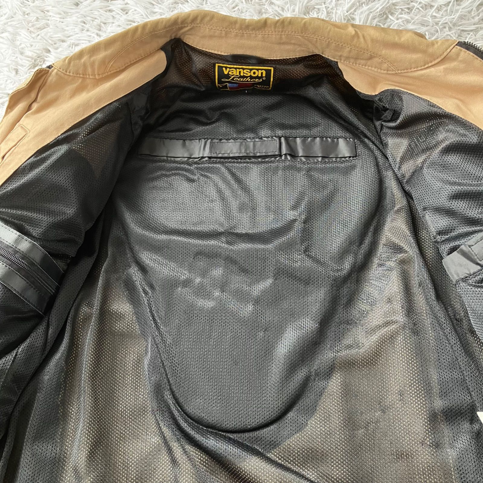 VANSON バイクジャケット　中古　送料無料 状態良 Vanson バイク用ジャケット バンソン 安全パッド入り Lサイズ