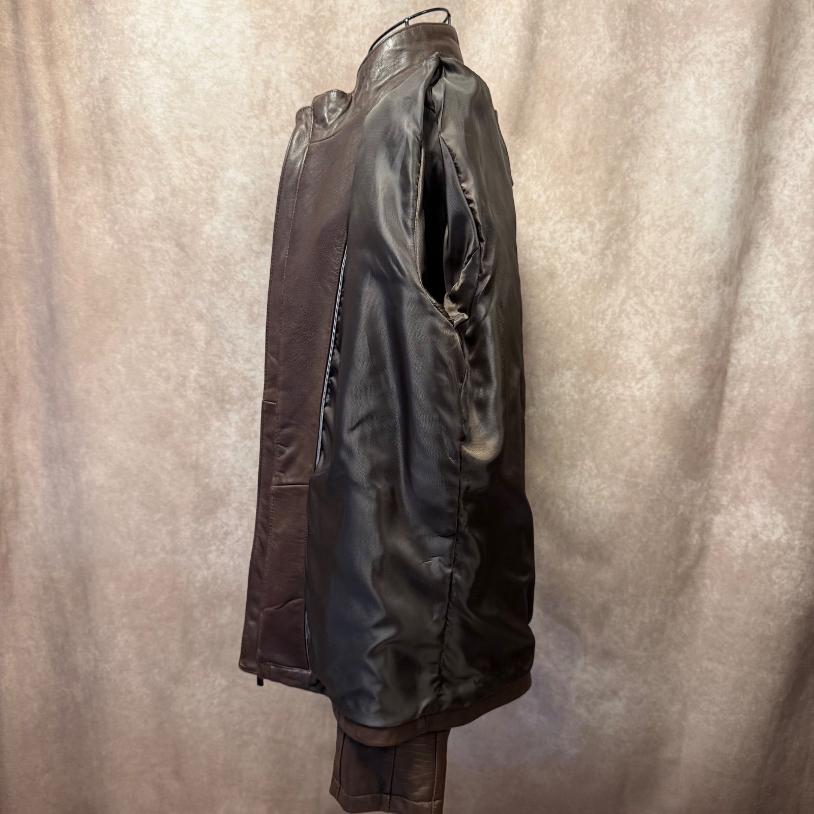 ✨COLE HAAN コールハーン レザージャケット ブラウン 本革 シングル