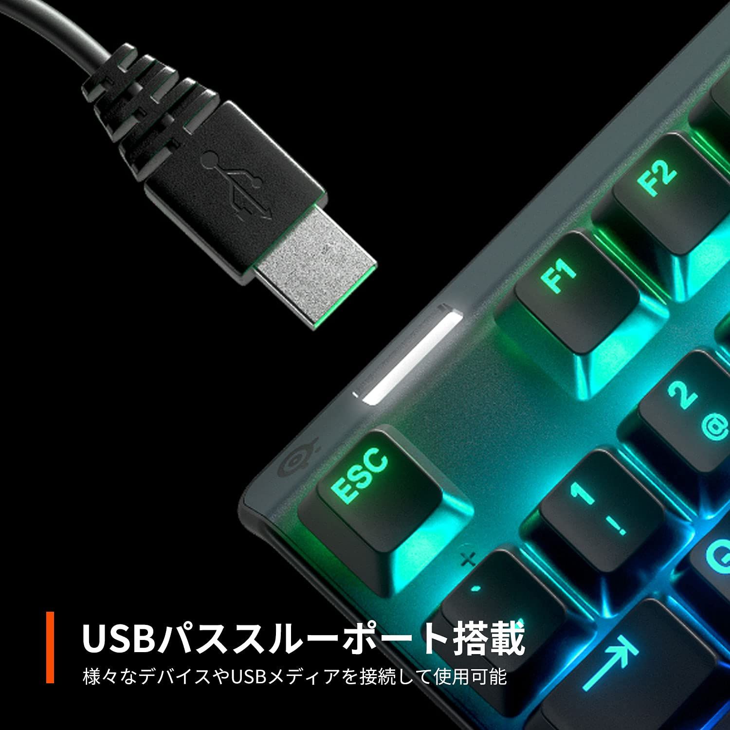 SteelSeries ゲーミングキーボード 青軸 有線 日本語配列 有機EL