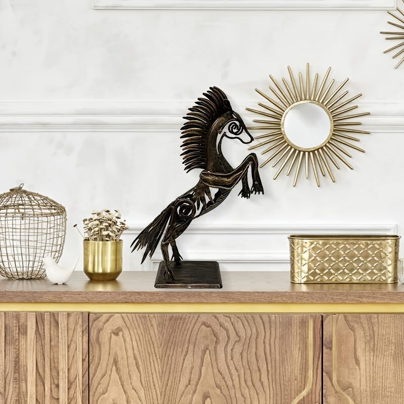 オブジェ 置物 馬 うま ウマ 干支 金属 ブロンズ シルバー メタルホース インテリア リビング ダイニング 玄関 寝室 装飾 オーナメント ユニークデザイン プレゼント ギフト オシャレ 可愛い 癒しグッズ 棚装飾