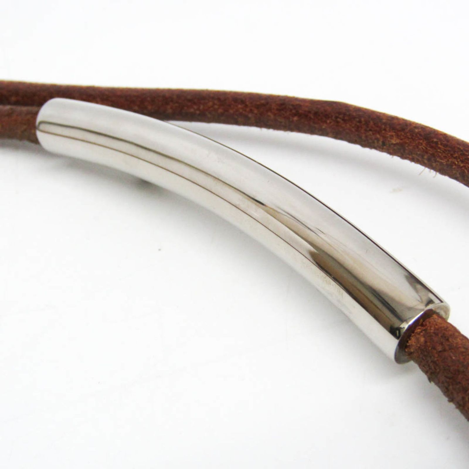  エルメス Hermes レディース メンズ レザー チェーンベルト ブラウン シルバー ベルト 小物