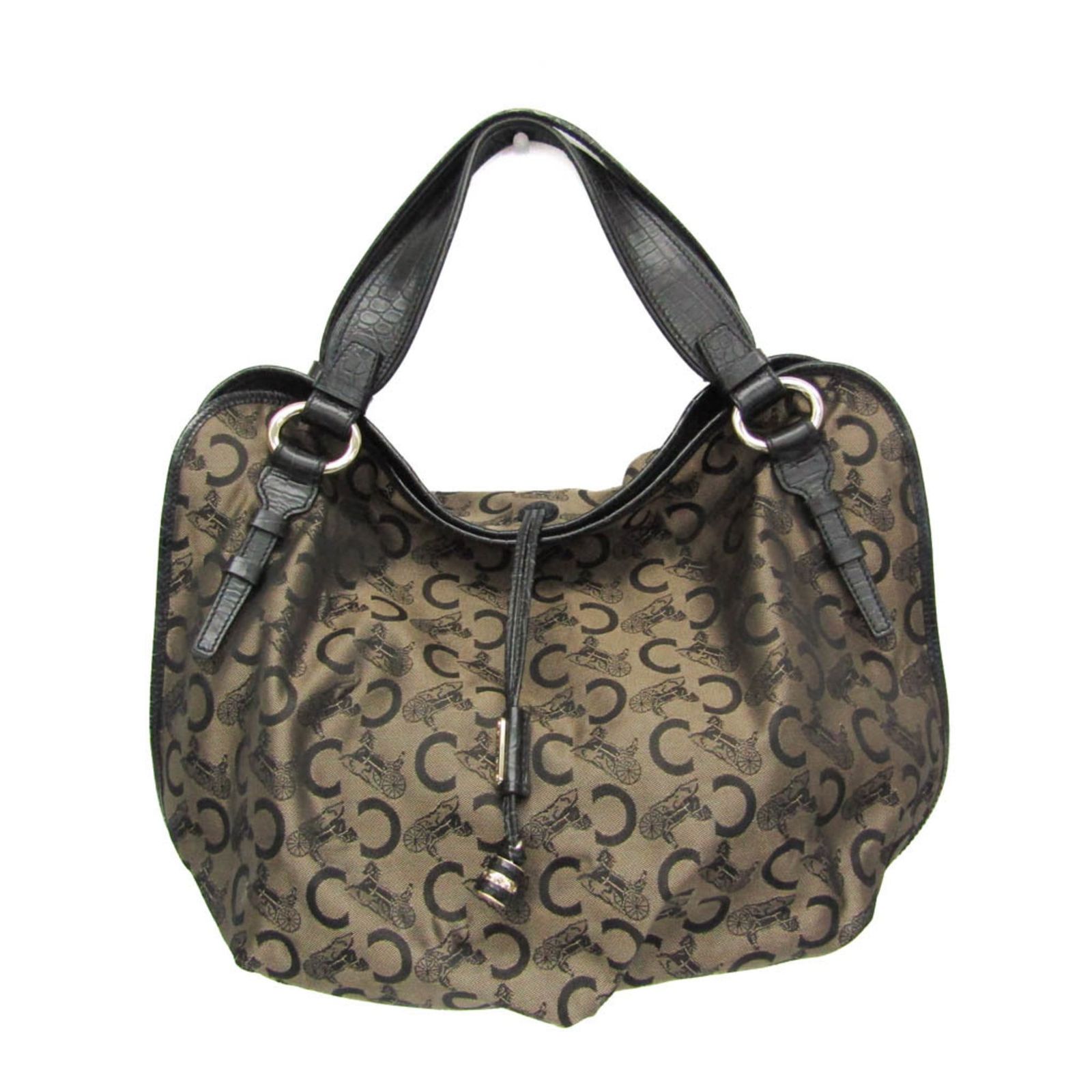 セリーヌ Celine ビタースウィート Cマカダム 馬車柄 レディース キャンバス レザー ハンドバッグ トートバッグ ベージュ ブラック