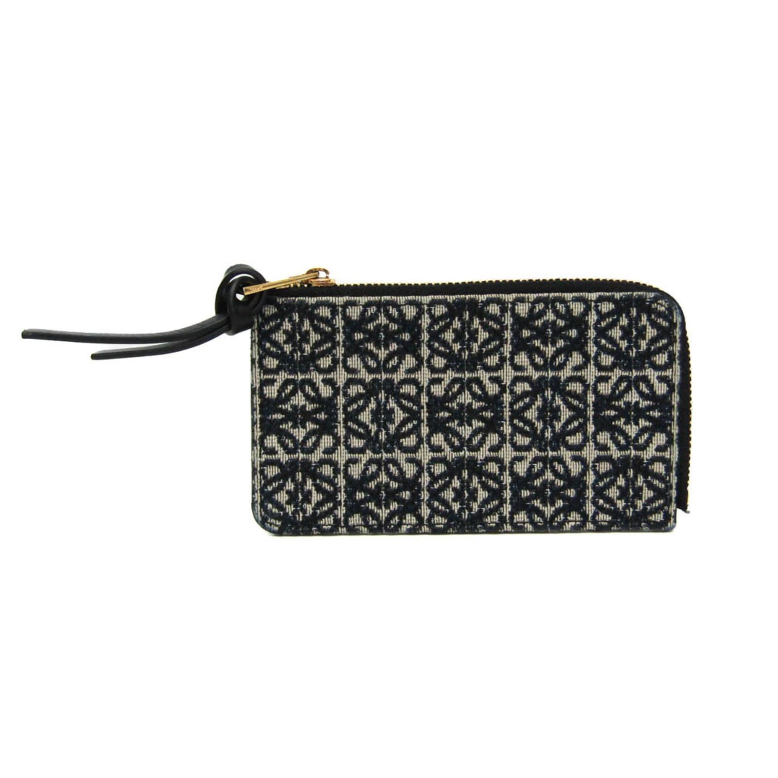 ロエベ Loewe アナグラム コインカードホルダー フラグメントケース レディース レザー コットンキャンバス 小銭入れ コインケース ブラック ライトベージュ