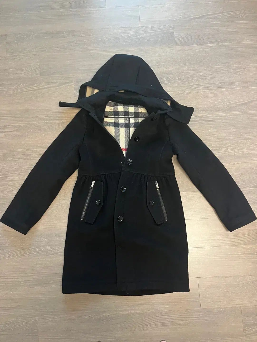 バーバリー チルドレン ブラック ウールコート 14 Y