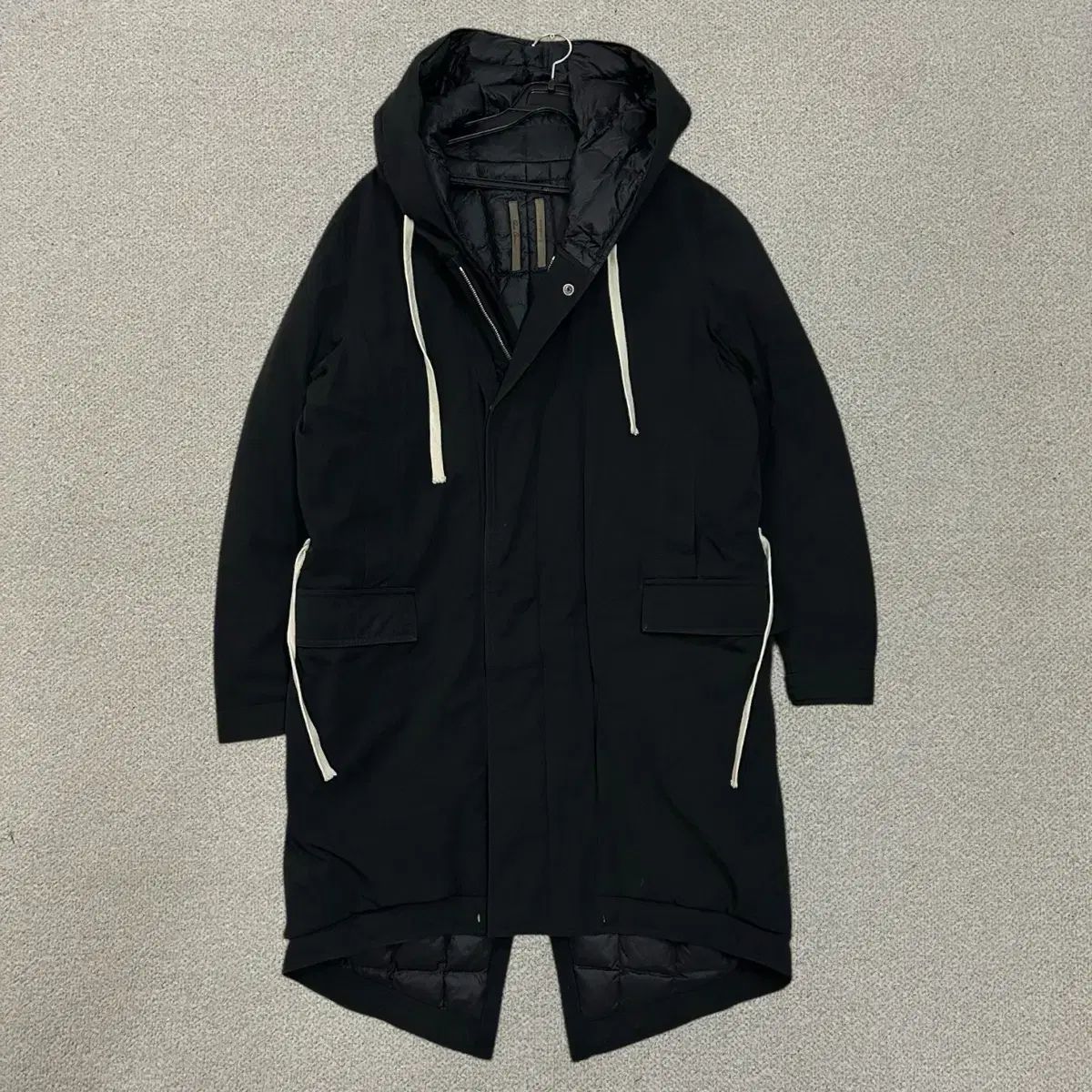 M RICK OWENS DRKSHDW ブラック ブルゾン ロング ダウン