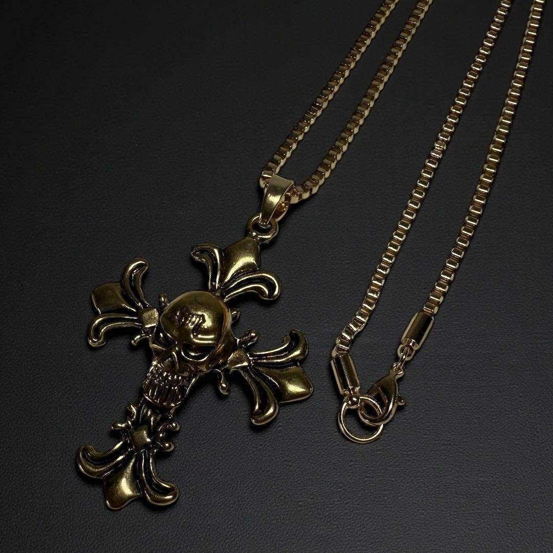 vinatge chain necklace cross skull g ネックレス クロス 十字架 スカル チェーン