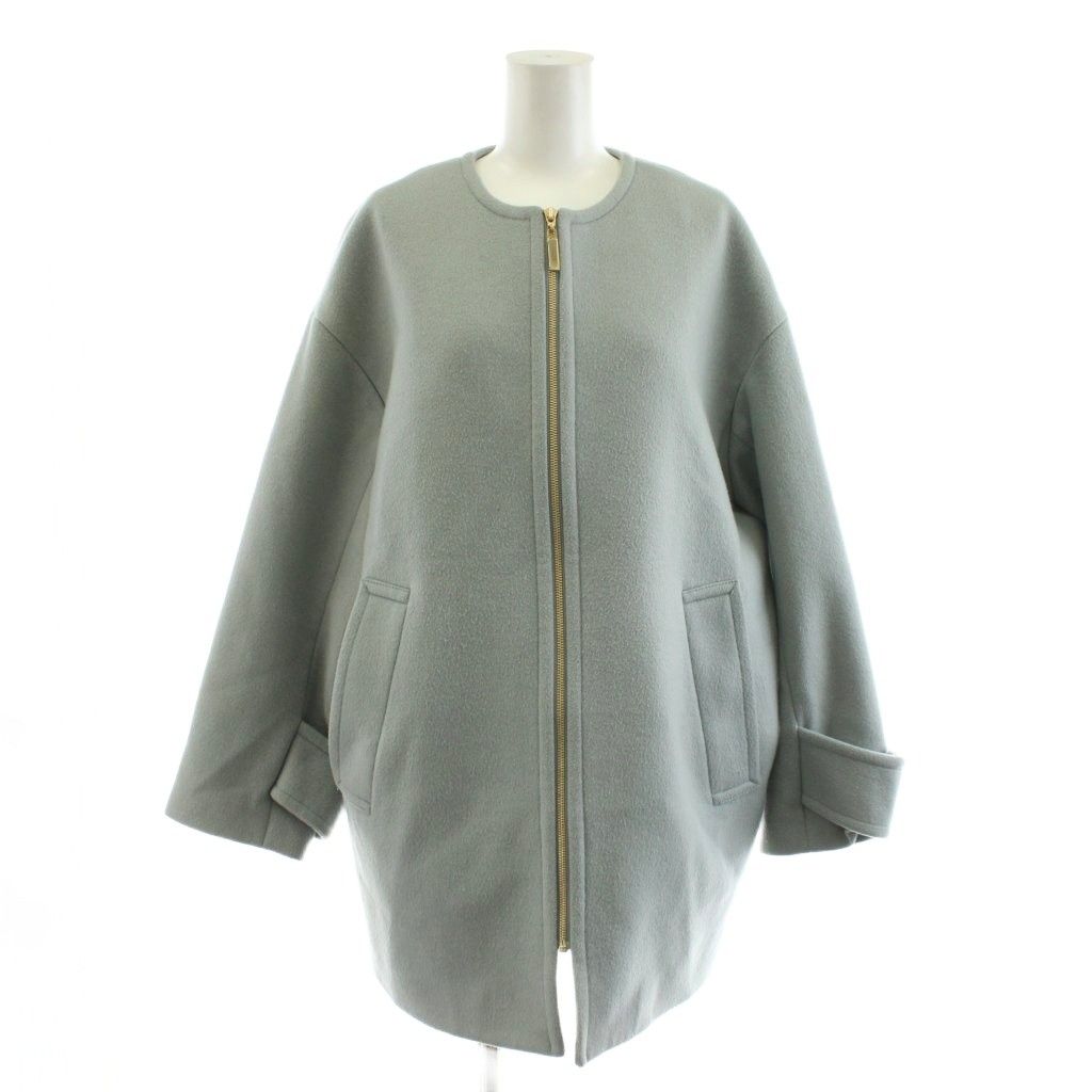 スピック&スパン Spick&Span ノーカラーコート ミドル丈 ウール