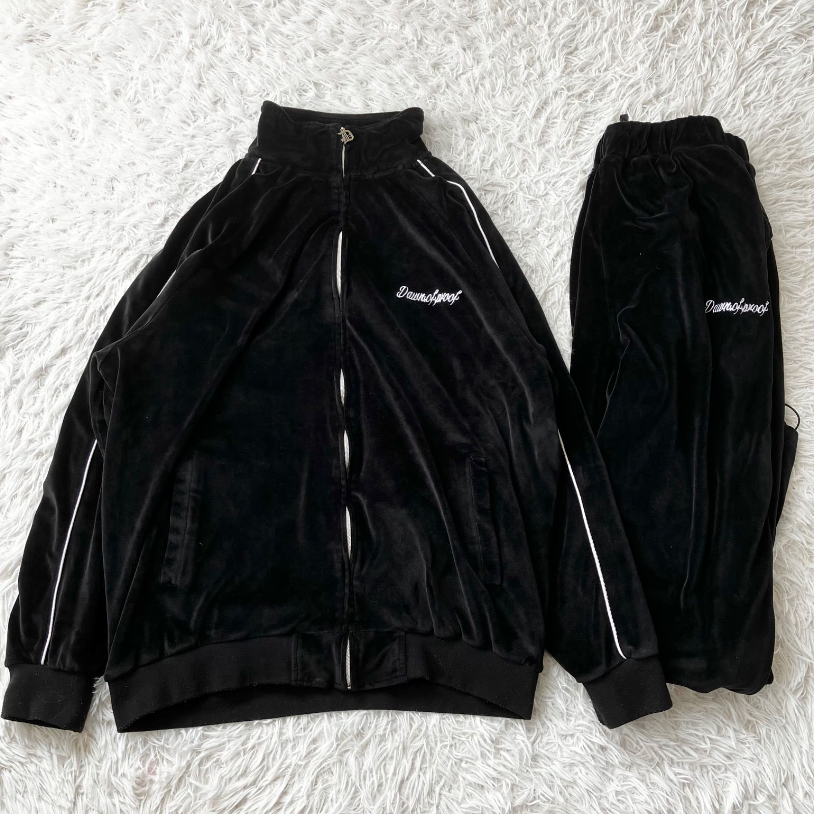 Los Angeles Territory Dawn of proof ベロアセットアップ オーバーサイズ 5 XL 上下セット ジャージ 刺繍 古着 4634