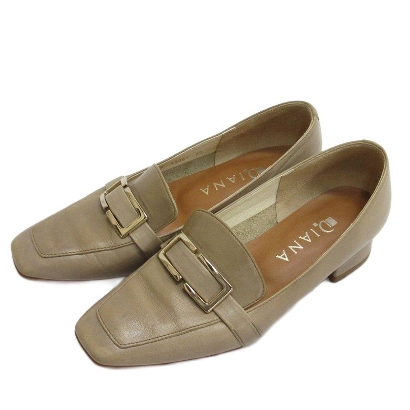 ダイアナ DIANA スクエアトゥ パンプス ベージュ 23cm - メルカリ