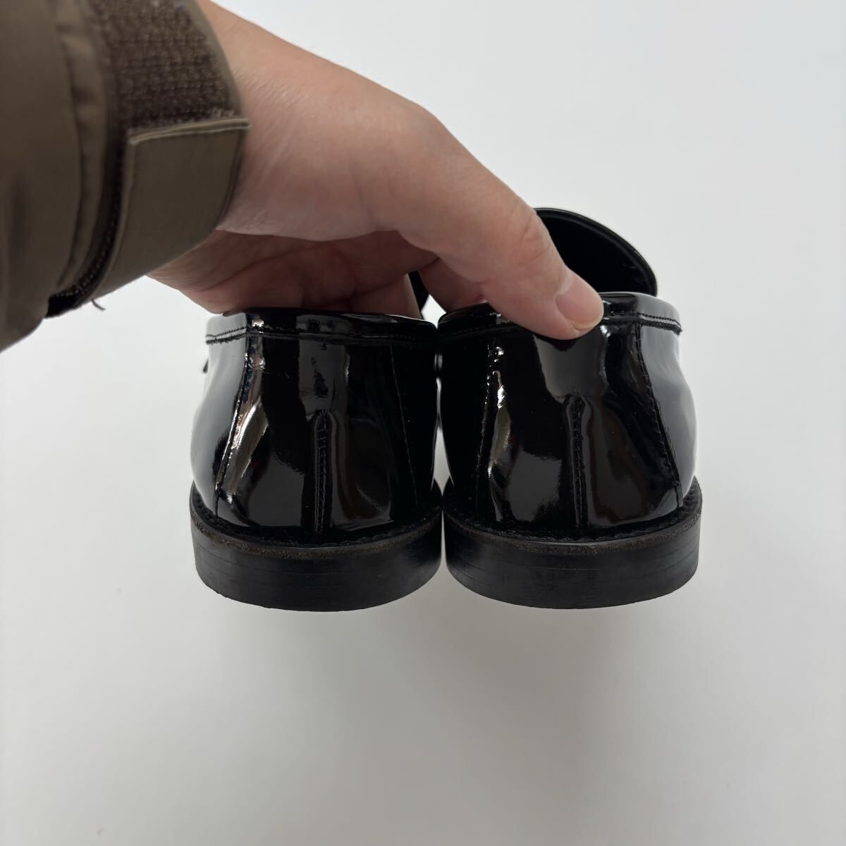 トリコ コムデギャルソン 黒 ブラック エナメル ローファー 24 tricot COMME des GARCONS トリコ コム デ ギャルソン エナメル コイン