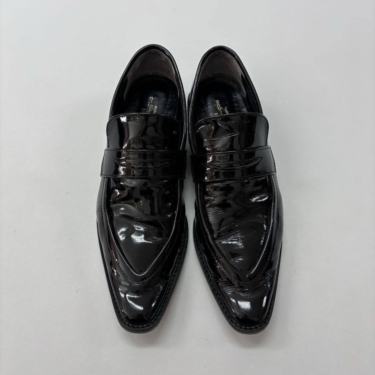 トリコ コムデギャルソン 黒 ブラック エナメル ローファー 24 tricot COMME des GARCONS トリコ コム デ ギャルソン エナメル コイン