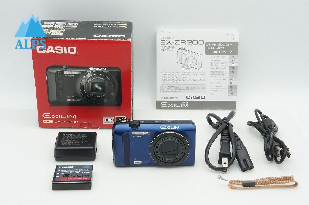 CASIO カシオ HIGH SPEED EXILIM EX-ZR 200 コンパクトデジタルカメラ ブルー 元 260107 o