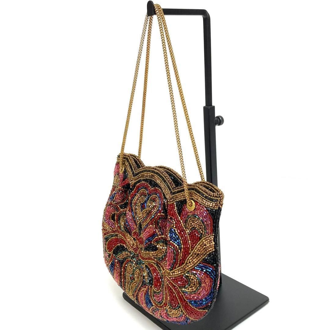 着物と帯 時流 B 241034 アンティーク ビーズバッグ はしもとLumy