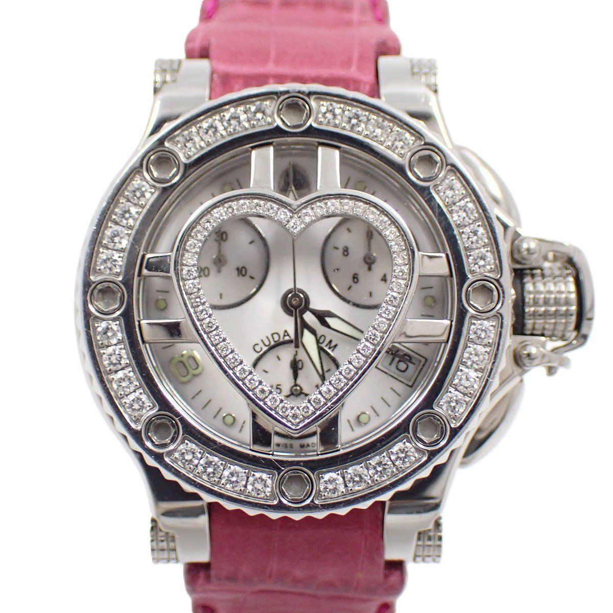 アクアノウティック プリンセスクーダ クロノグラフ クォーツ レディース 腕時計 ダイヤ入りグリッド シェル文字盤