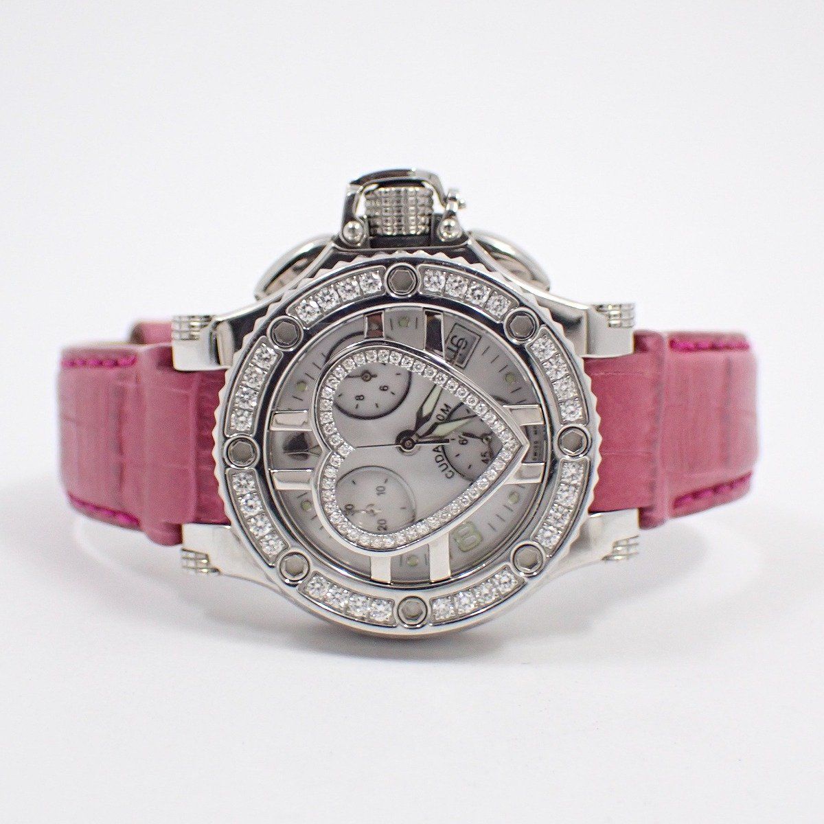 アクアノウティック プリンセスクーダ クロノグラフ クォーツ レディース 腕時計 ダイヤ入りグリッド シェル文字盤