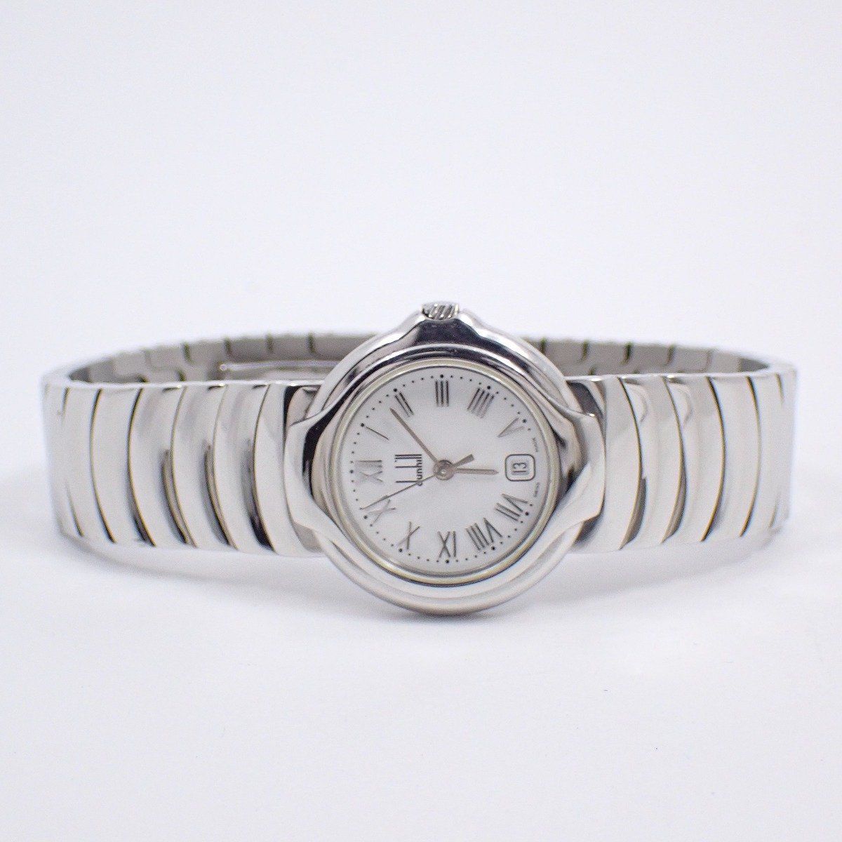 ダンヒル センサート クォーツ レディース 腕時計 白文字盤 SSベルト