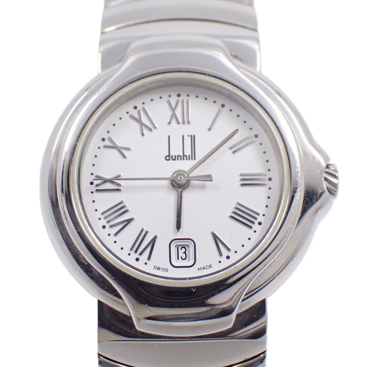 ダンヒル センサート クォーツ レディース 腕時計 白文字盤 SSベルト