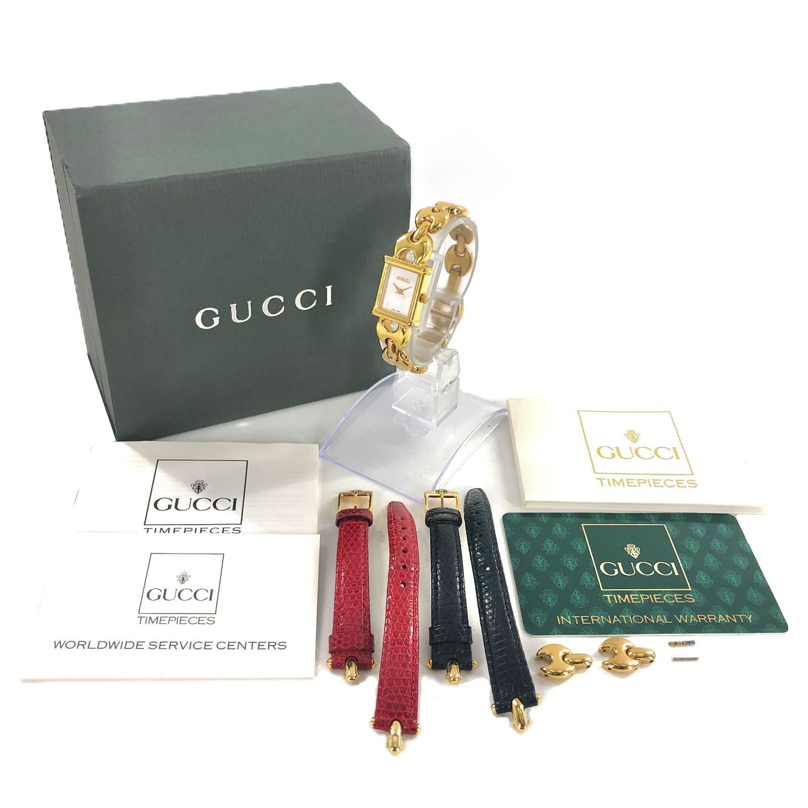 GUCCI グッチ 1800L チェンジベルト SS/QZ ホワイト文字盤 替えベルト