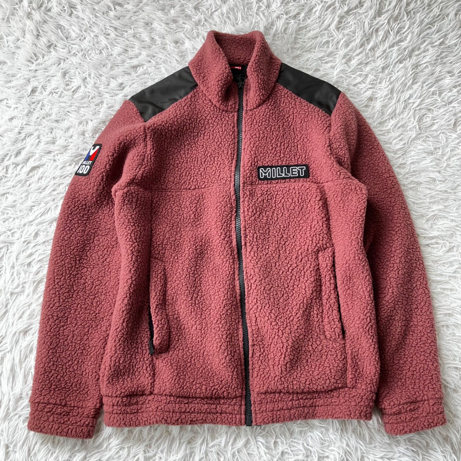 状態良 ミレー フリースジャケット ボアフリースジャケット Lサイズ 古着 アウター 4651