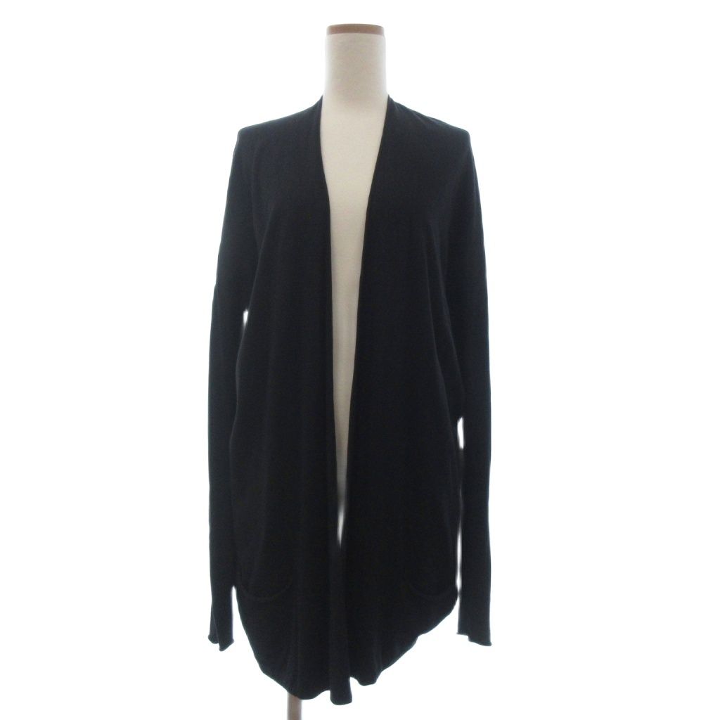 マックスマーラ ウィークエンドライン MAX MARA WEEKEND LINE カーディガン ニット トッパー 長袖 ボタンレス シルク M 黒 ブラック
