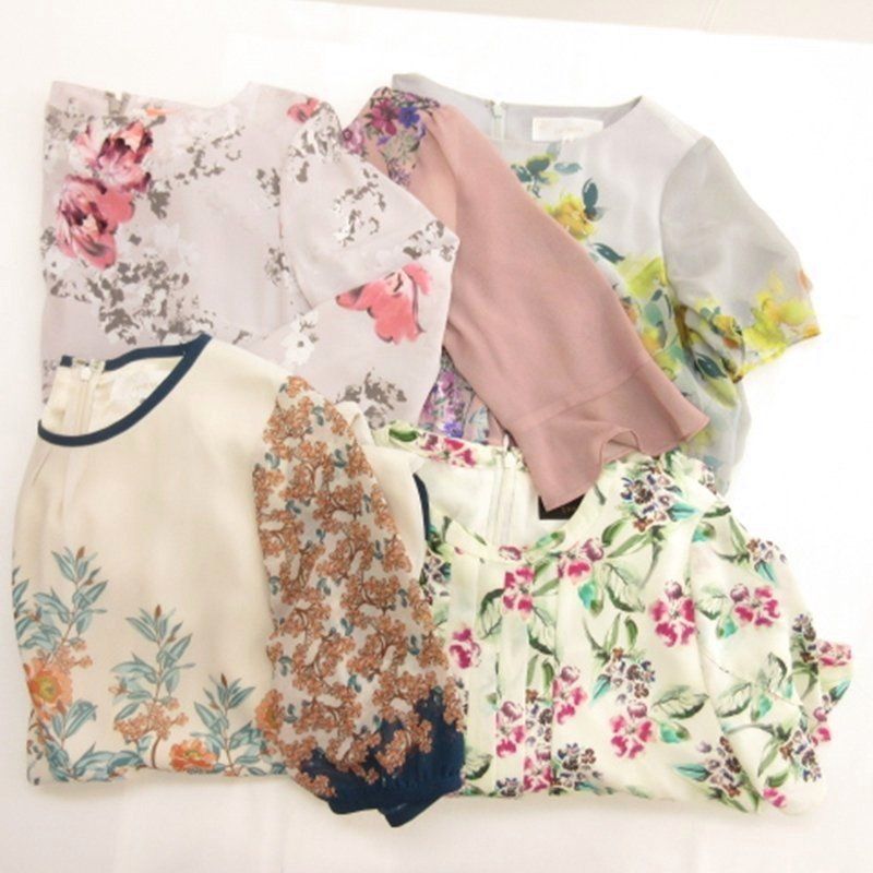 スーナウーナ Sunauna ワンピース ひざ丈 花柄 半袖 長袖 5点 セット38