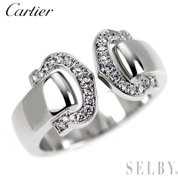 カルティエ K 18 WG ダイヤモンド リング 2 C ブークルセ 52号